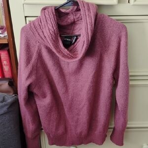 Rose Pink Cowl Neck Sweater